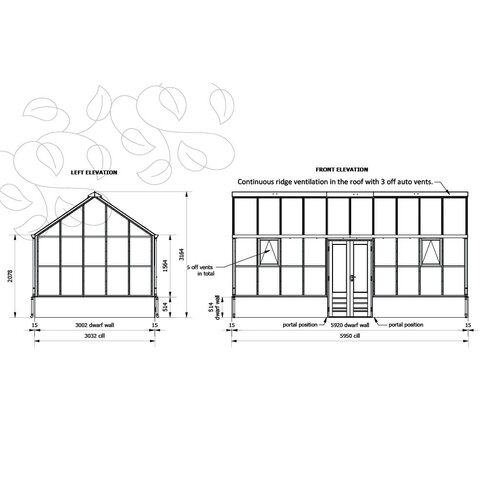 Gabriel Ash Classic Planthouse "Ten" - Verhoogde kweekkas (3164mm) - Breed: 3032mm
