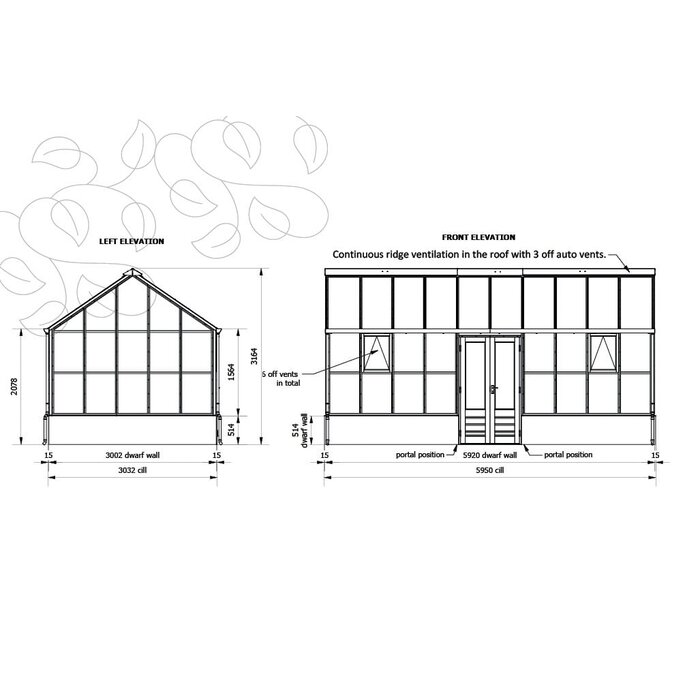 Gabriel Ash Planthouse "Ten" - lage stenen muur -verhoogde kweekkas