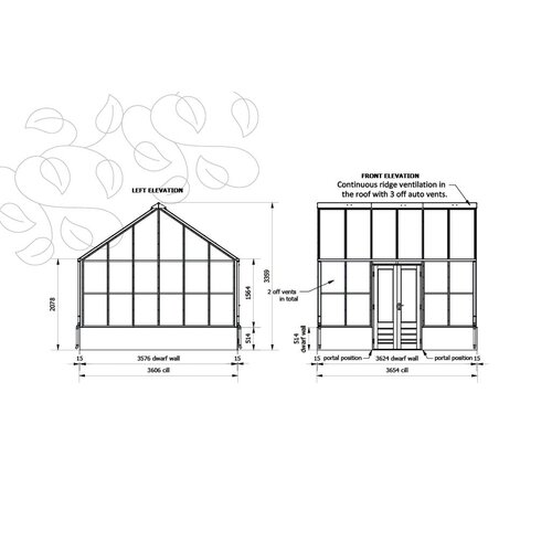 Gabriel Ash Planthouse "Twelve" - stenen muur - verhoogde kweekkas