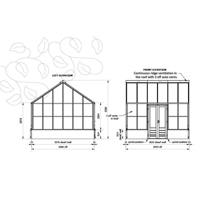 Gabriel Ash Planthouse "Twelve" - stenen muur - verhoogde kweekkas