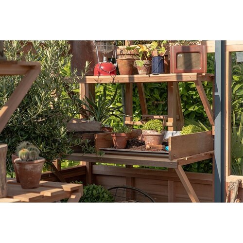 Gabriel Ash RHS Planthouse "Hyde Hall" - op houten onderrand - dubbele deur - verhoogd