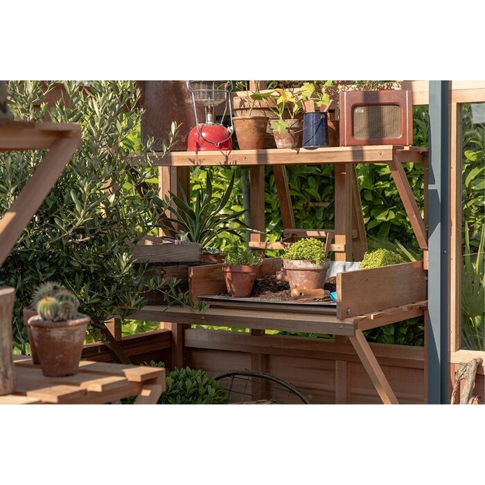 Gabriel Ash RHS Planthouse "Hyde Hall" - op houten onderrand - dubbele deur - verhoogd