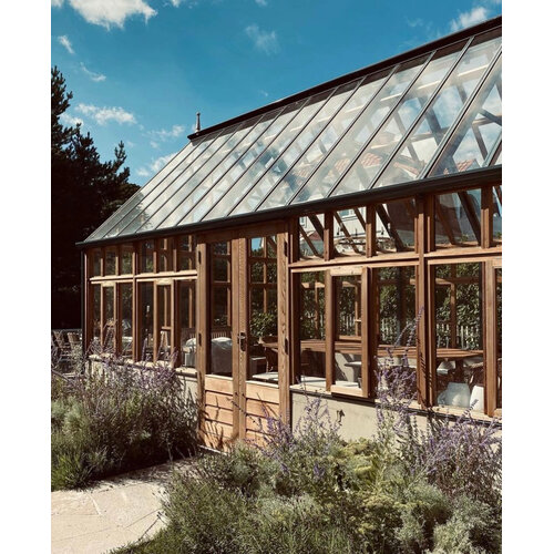 Gabriel Ash RHS Planthouse "Harlow Carr" - houten onderrand - verhoogd - dubbele deuren
