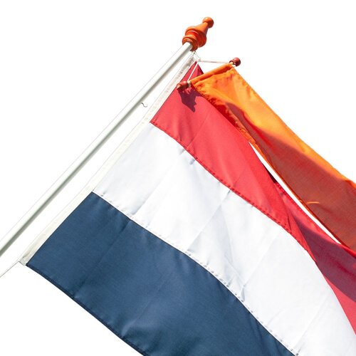 De Wiltfang Vlaggenstok compleet - vlag - wimpel - oranje - 2 meter