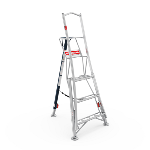 Henchman Plateauladder aluminium - 3 verstelbare poten - 1,8 - 3,6 meter