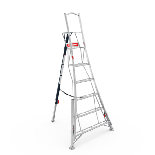 Henchman Plateauladder aluminium - 3 verstelbare poten - 1,8 - 3,6 meter