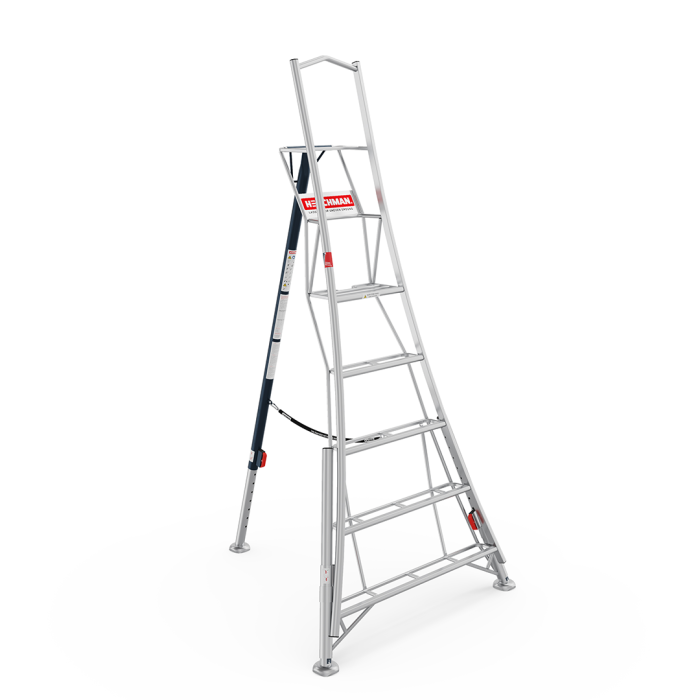 Henchman Plateauladder aluminium - 3 verstelbare poten - 1,8 - 3,6 meter