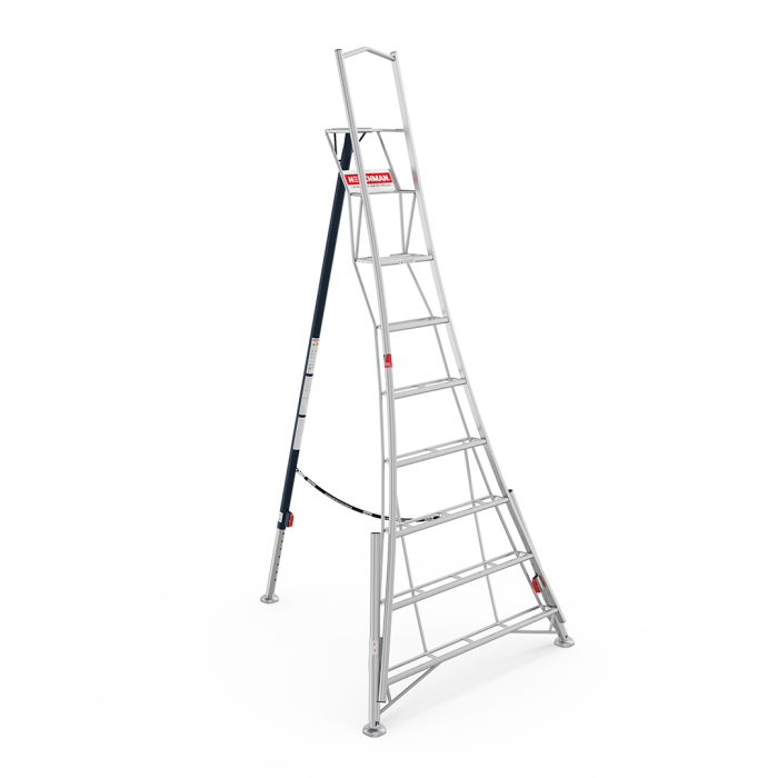 Henchman Plateauladder aluminium - 3 verstelbare poten - 1,8 - 3,6 meter