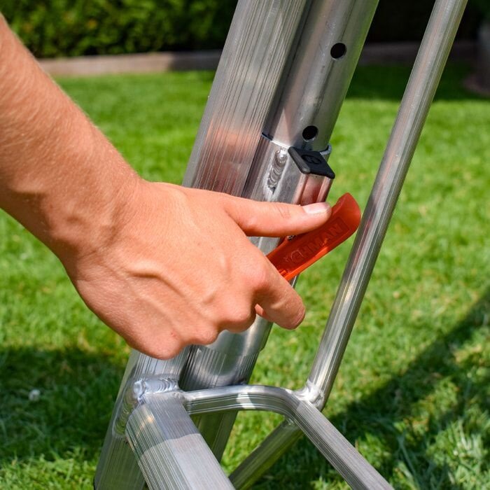Henchman Plateauladder aluminium - 3 verstelbare poten - 1,8 - 3,6 meter