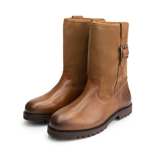 MGO Herenlaars - Chop Cognac - wol gevoerd - uitneembaar voetbed - Maat 44