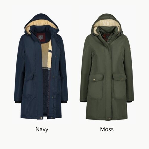MGO Suzan Parka - lange jas - Navy of Moss - dames - maat S