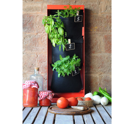 Herstera Kweekmuur - rood - verticaal tuinieren - 2 kweektas in kast