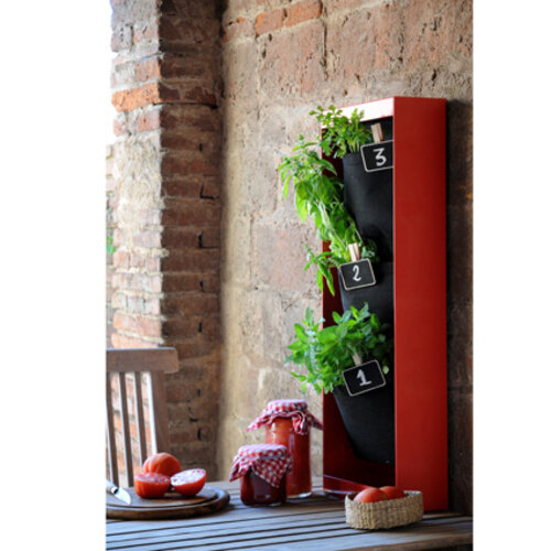 Herstera Kweekmuur - rood - verticaal tuinieren - 2 kweektas in kast