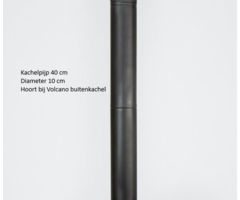 De Wiltfang Kachelpijp Volcano - 40 cm lang - diameter 10 cm