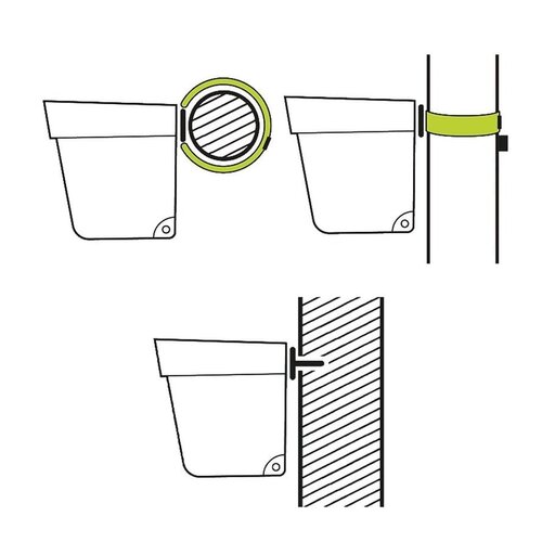 Geli Bloempot Conny - 16 cm - diverse kleuren - balkonreling- regenpijp