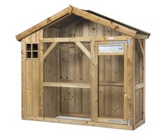 Voldux Volière S2 Links/Rechts - 215 x 70 x 185 cm - Hout - Schuin dak