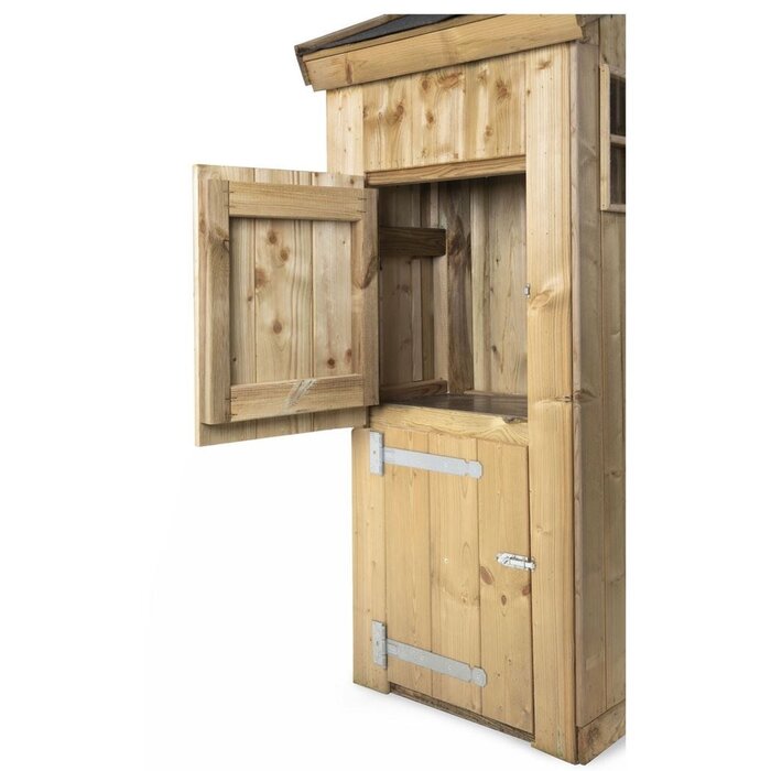 Voldux Volière S2 Links/Rechts - 215 x 70 x 185 cm - Hout - Schuin dak