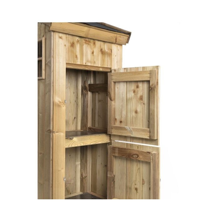 Voldux Volière S2 Links/Rechts - 215 x 70 x 185 cm - Hout - Schuin dak