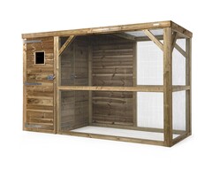 Voldux Volière Toon - Links/Rechts - 302 x 120 x 193 cm - hout