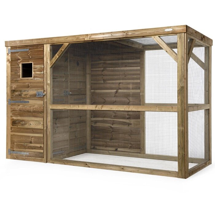 Voldux Volière Toon - Links/Rechts - 302 x 120 x 193 cm - hout