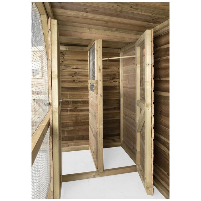 Voldux Volière Toon - Links/Rechts - 302 x 120 x 193 cm - hout