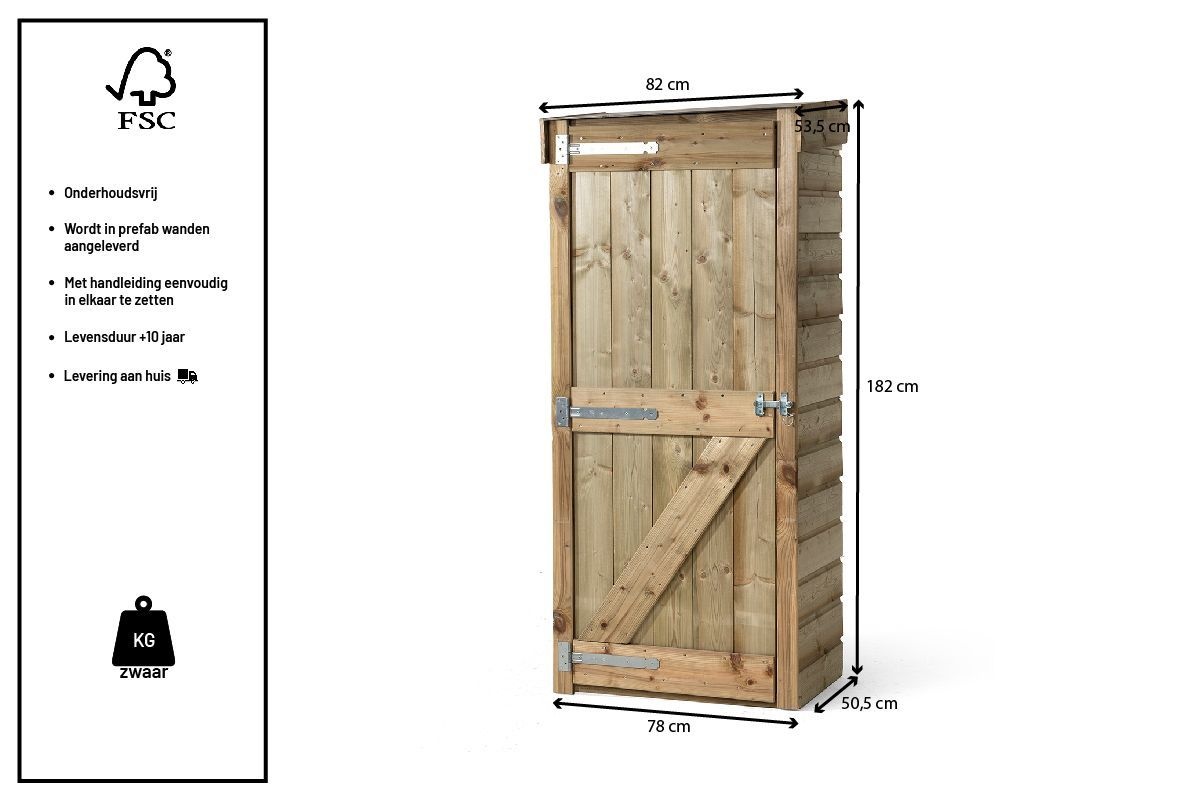 Volente Tuinkast hout - Large / Extra Large - 153 x 182 cm