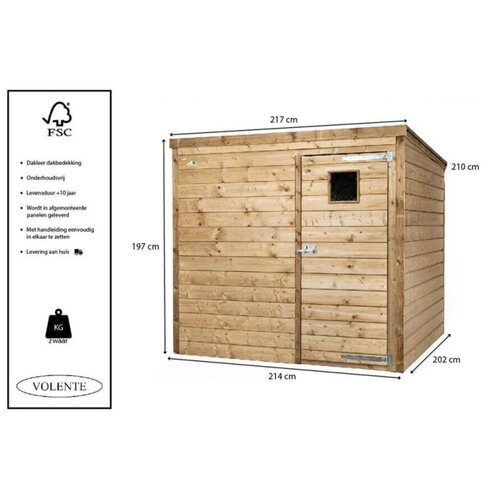 Volente Tuinkast Lucas - 2 maten - 210 cm x 197 cm - Tuinberging- Nederlands product