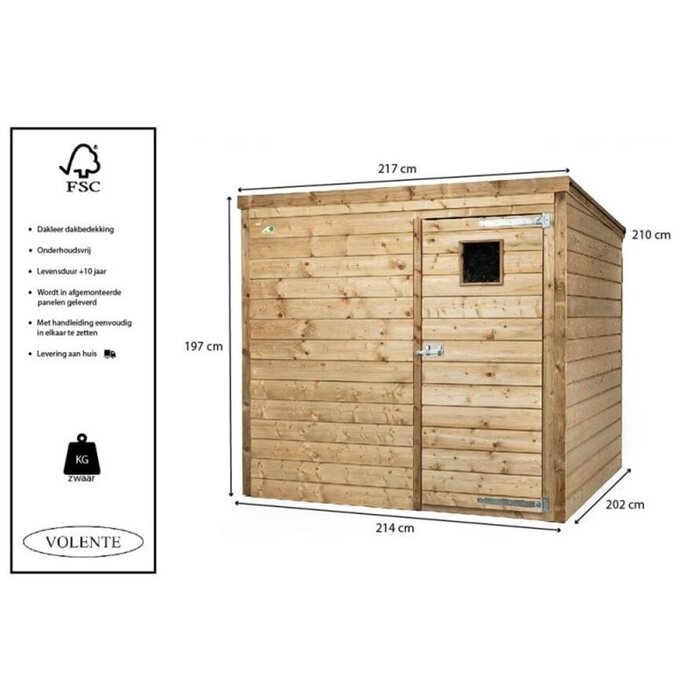 Volente Tuinkast Lucas - 2 maten - 210 cm x 197 cm - Tuinberging- Nederlands product
