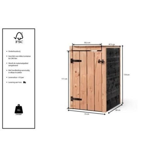 Volente Kliko ombouw - 87.5 cm x 119 cm - Douglas- Container ombouw