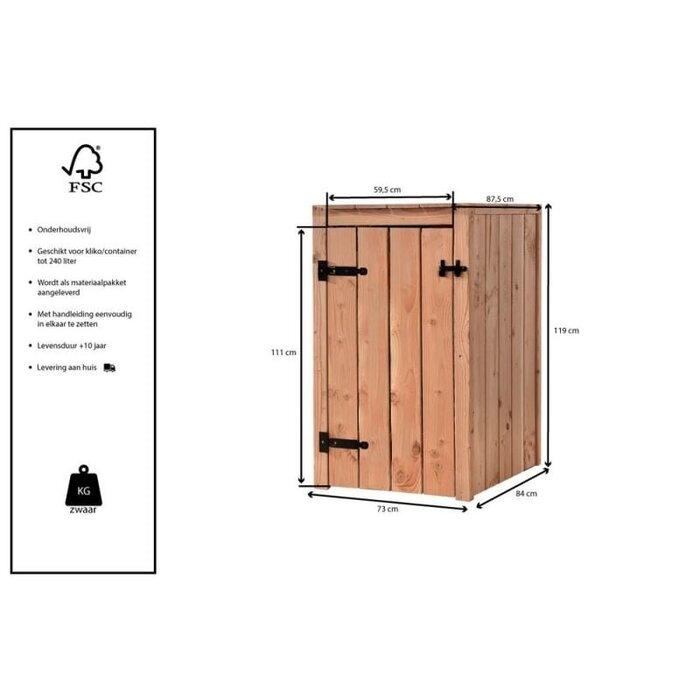 Volente Kliko ombouw - Douglas - 3 maten - 87.5 cm x 119 cm  - Gemaakt in Nederland