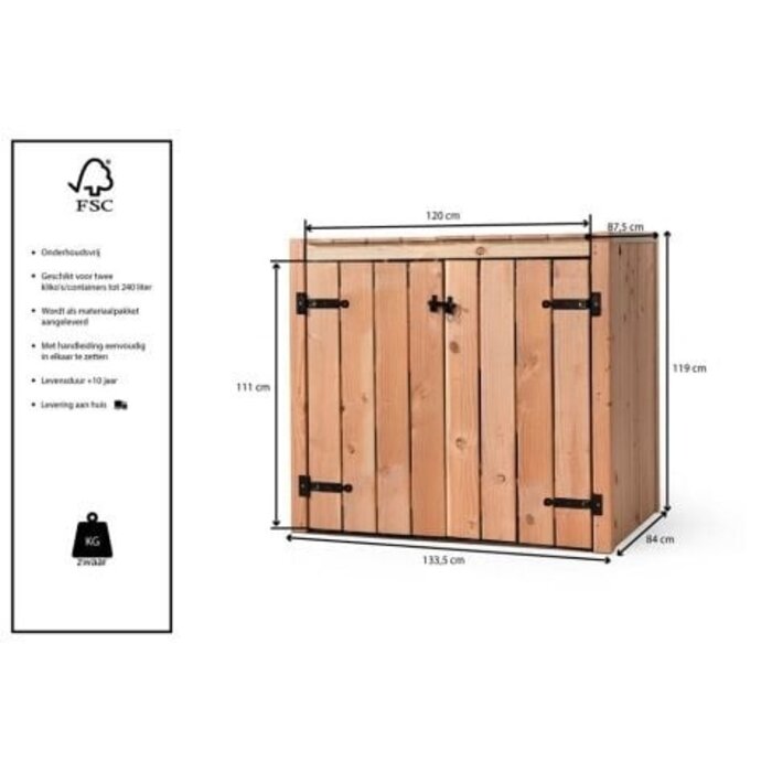 Volente Kliko ombouw - Douglas - 3 maten - 87.5 cm x 119 cm  - Gemaakt in Nederland