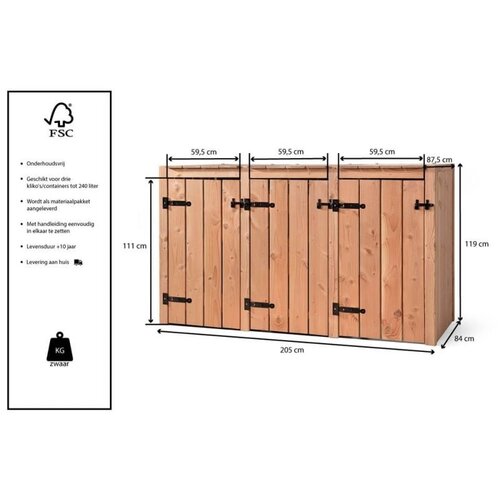 Volente Kliko ombouw - Douglas - 3 maten - 87.5 cm x 119 cm - Gemaakt in Nederland