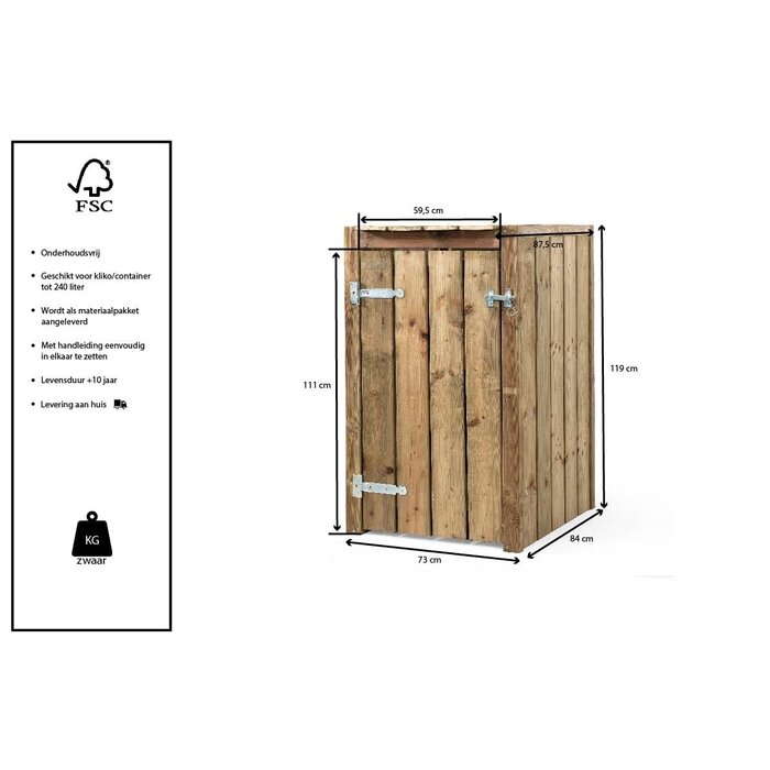 Volente Kliko ombouw - 3 maten - 87.5 x 119 cm - Nederlands product