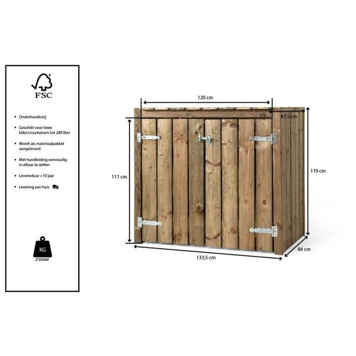 Volente Kliko ombouw - 3 maten - 87.5 x 119 cm - Nederlands product