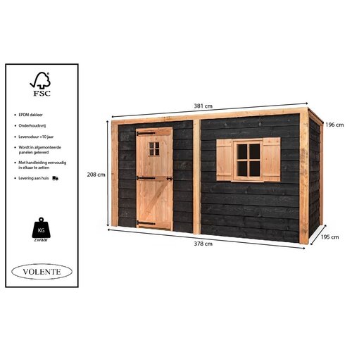 Volente Tuinberging Willem - 381 cm x 196 cm x 208 cm - Douglas hout - Nederlands product