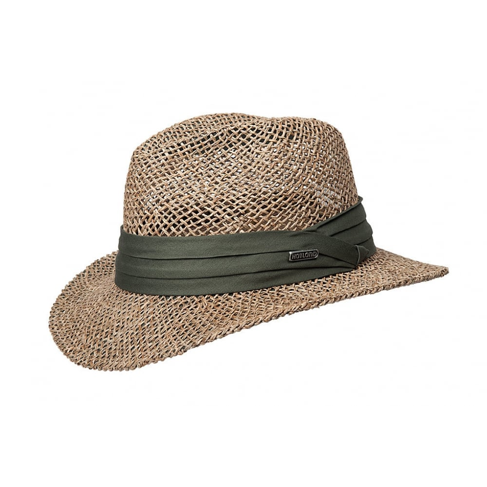 Hatland headwear Zonnehoed van zeegras - Olijf - S/M en L/XL