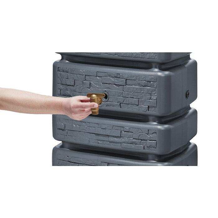 4Rain Slim Stone Decor regenton - 350 liter - Antraciet