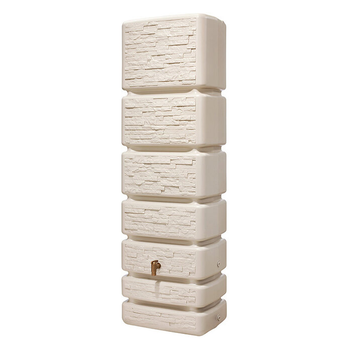 4Rain Slim Stone Decor regenton - 350 liter beige - UV-bestendig