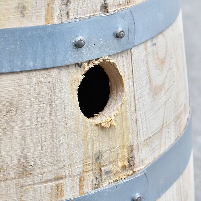 Meuwissen Agro Houten regenton - 100 liter kastanje hout met deksel en kraan.