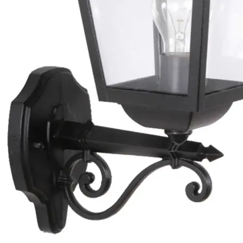 Franssen Verlichting Perla Gevellamp - Staand met muurbevestiging - E27 - Zwart