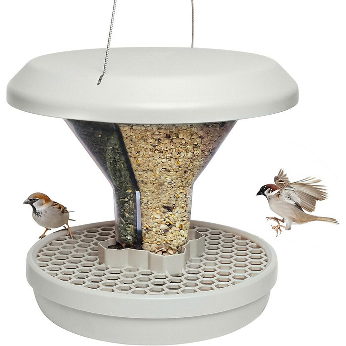 Swissinno Vogelvoederhuisje Davos - 3 kleuren - Opvangbak - Twee voerbakken in één