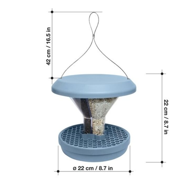Swissinno Vogelvoederhuisje Davos - 3 kleuren - Opvangbak - Twee voerbakken in één