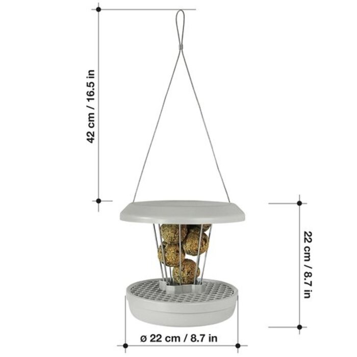 Swissinno Vogelvoederhuisje Lucerne - 3 kleuren - Voor 8 vetbollen