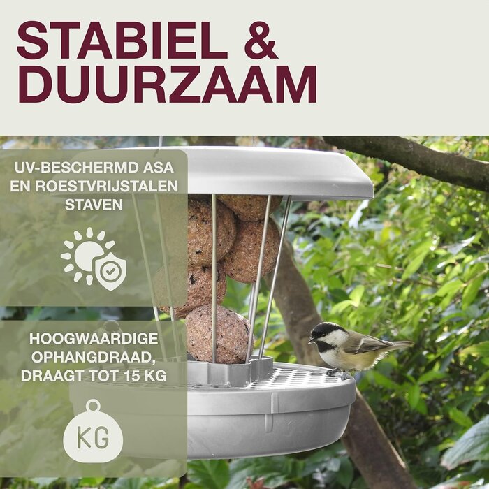 Swissinno Vogelvoederhuisje Lucerne - 3 kleuren - Voor 8 vetbollen