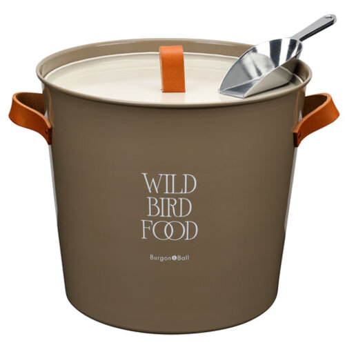 Burgon & Ball Blik voor vogelvoer - Truffel - Wild bird food - met deksel