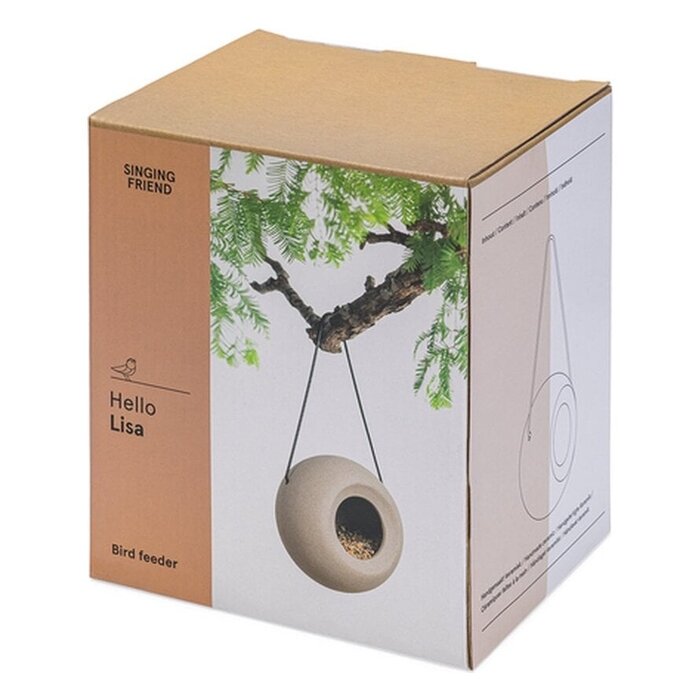 Singing Friend Voederbol Lisa - 14 cm - vogelvoerhuisje - keramiek