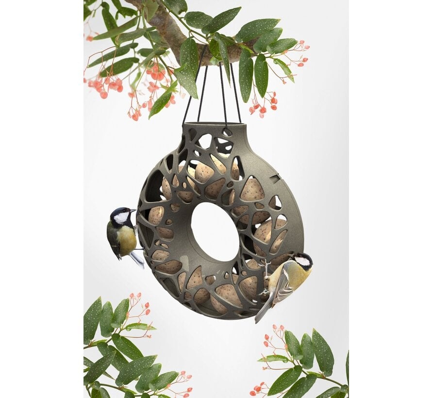 Singing Friend Yara vetbolhouder - Kunststof - Grijs - Rond - 7 á 8 vetbollen