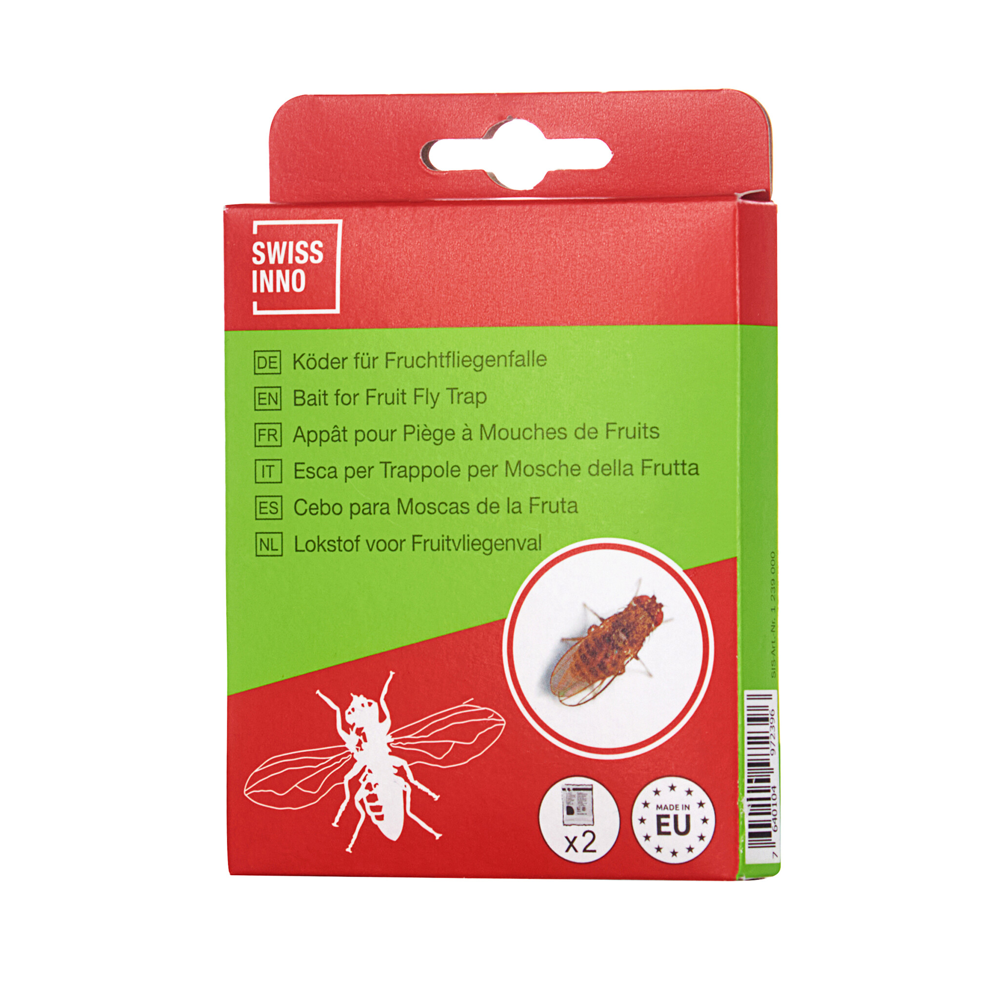 Swissinno Fruitvliegenval lokstof - 100% natuurlijk - 2 zakjes