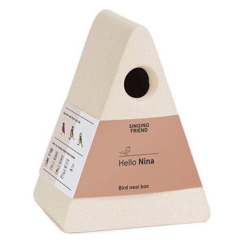 Singing Friend Nestkast Nina - Keramiek - Driehoek - Beige - Grijs