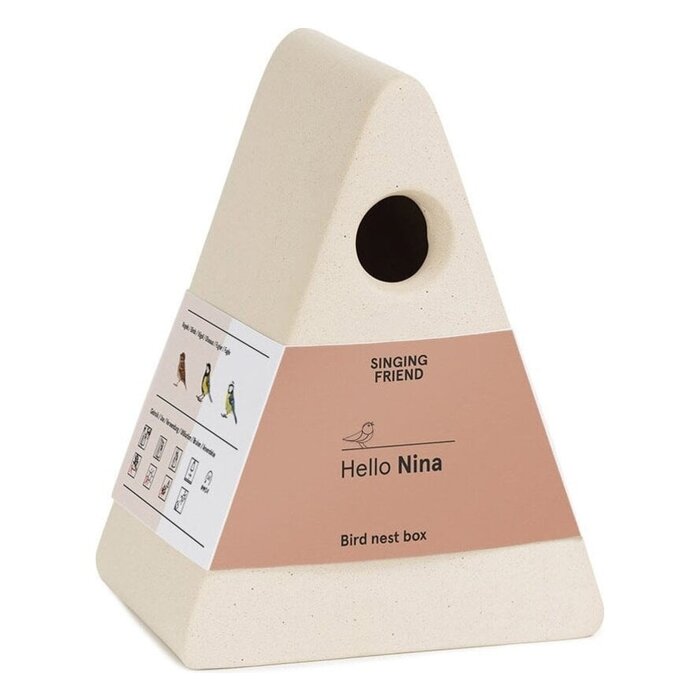 Singing Friend Nestkast Nina - Keramiek - Driehoek - Beige - Grijs